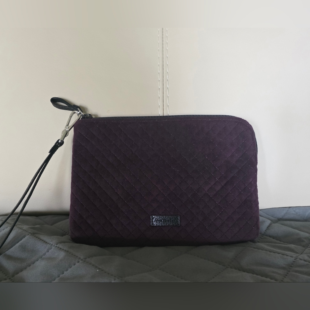 Vera Bradley Quilted Wristlet Clutch in Deep Plum